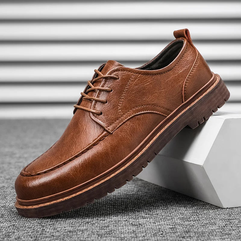 Men's Moc-Toe Dress Shoes Classic Style Casual Everyday Versatile Footwear