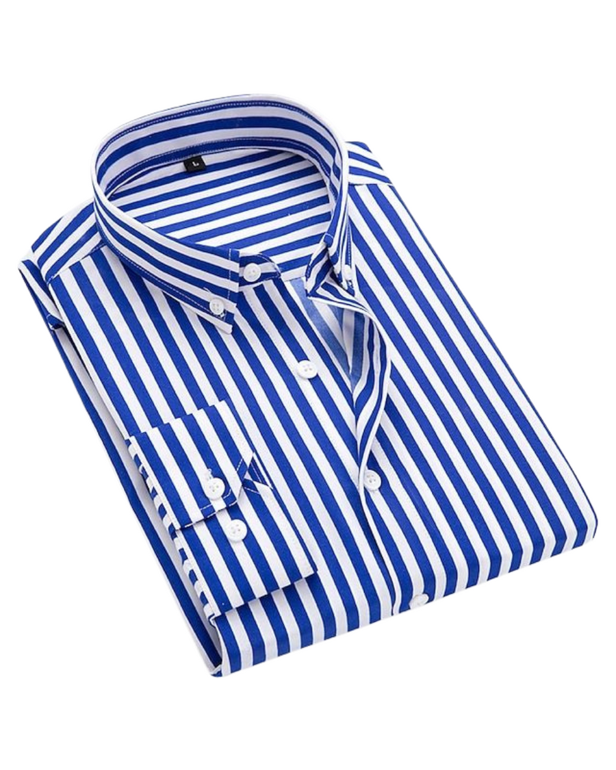 Men's Striped Shirt Short-Sleeve Button-Up Collared Casual Holiday Beach Smart-Casual Relaxed Everyday Devlin