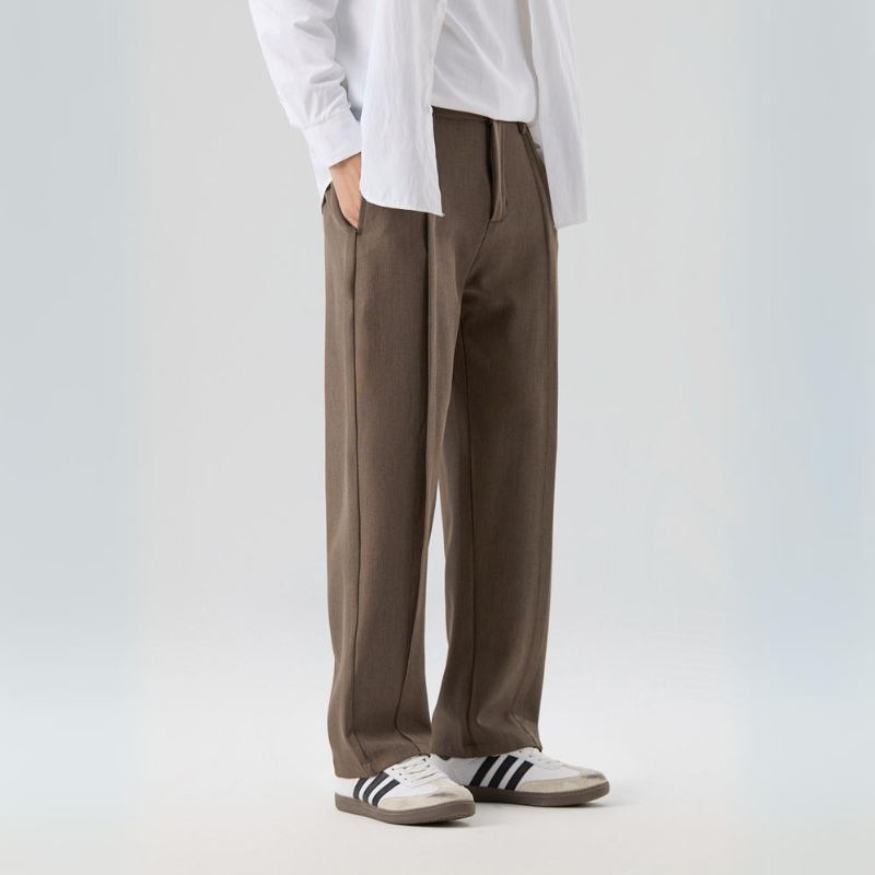 Men's Wide Leg Pleated Trousers