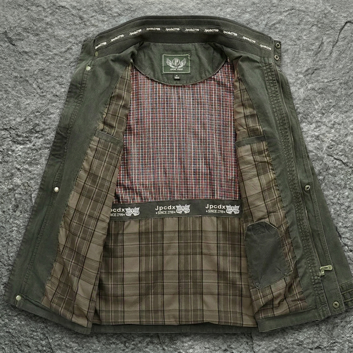 Men's Field Jacket Utility Design Versatile Fit Layered Outdoor Style