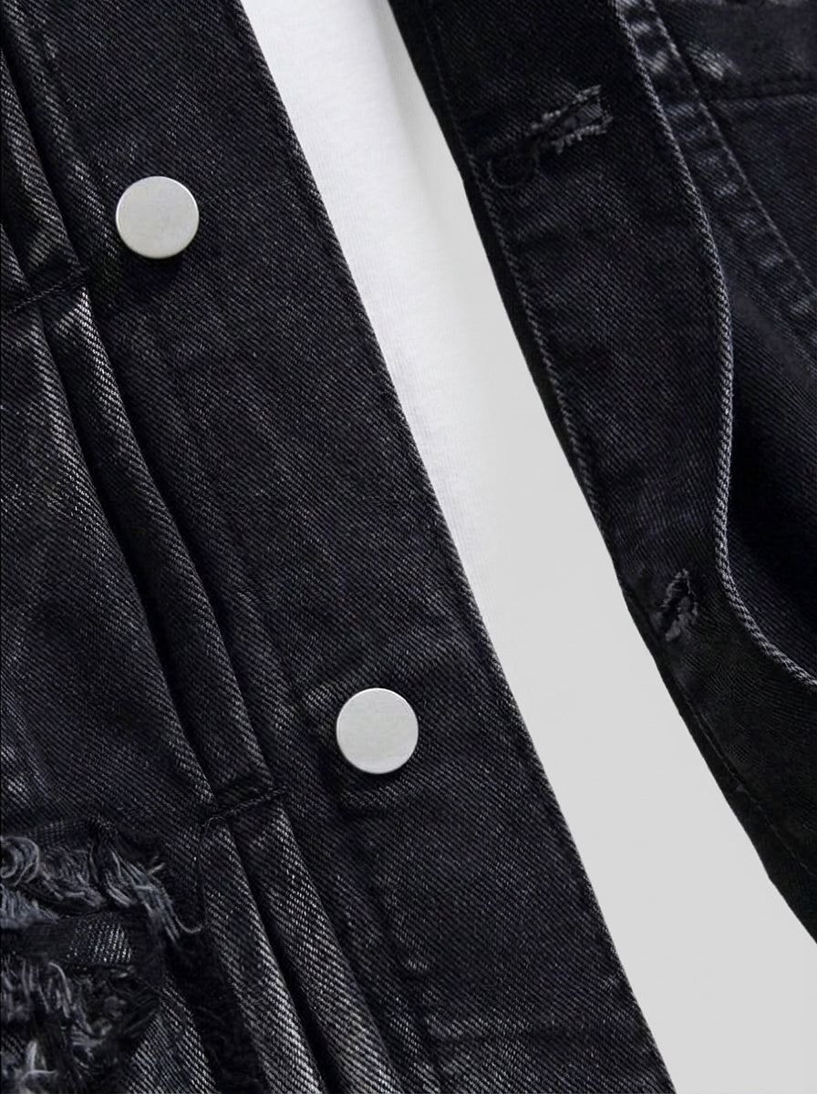 Men’s Distressed Denim Trucker Jacket