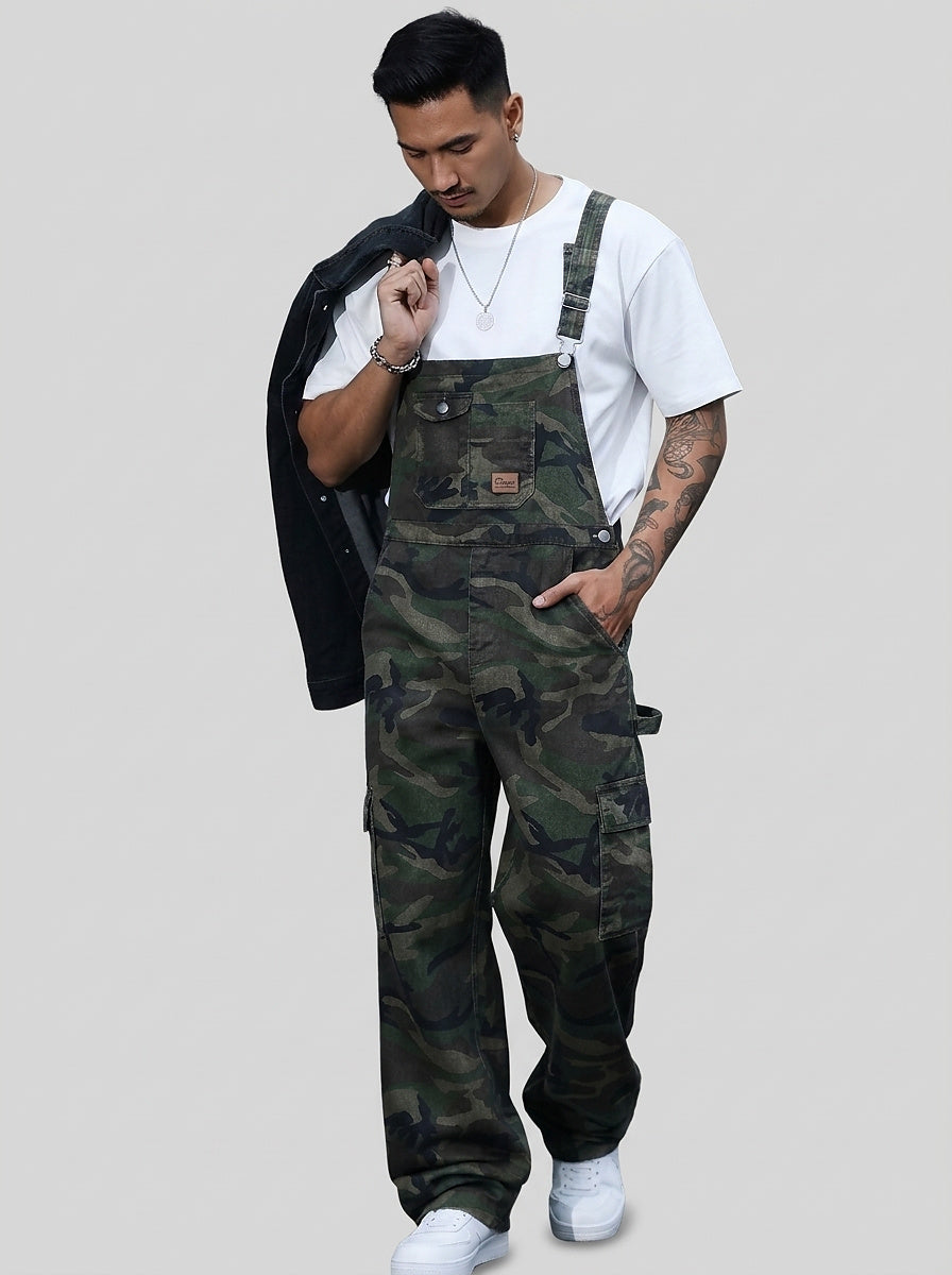 Men’s Camouflage Cargo Bib Overalls