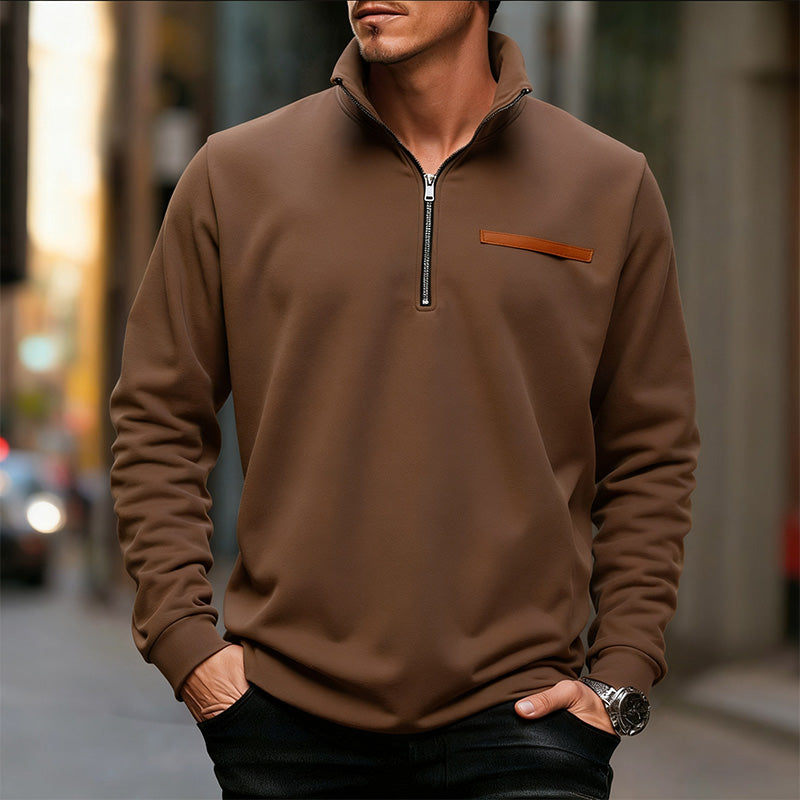 Men's Long Sleeve Half-Zip Shirt Casual Fit Versatile Everyday Layering