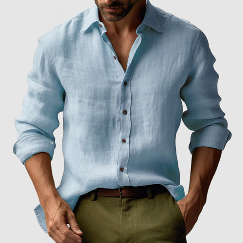 Men's Button-Down Shirt Classic Long-Sleeve Collared Smart-Casual Office Casual Everyday Relaxed Fit Alcott