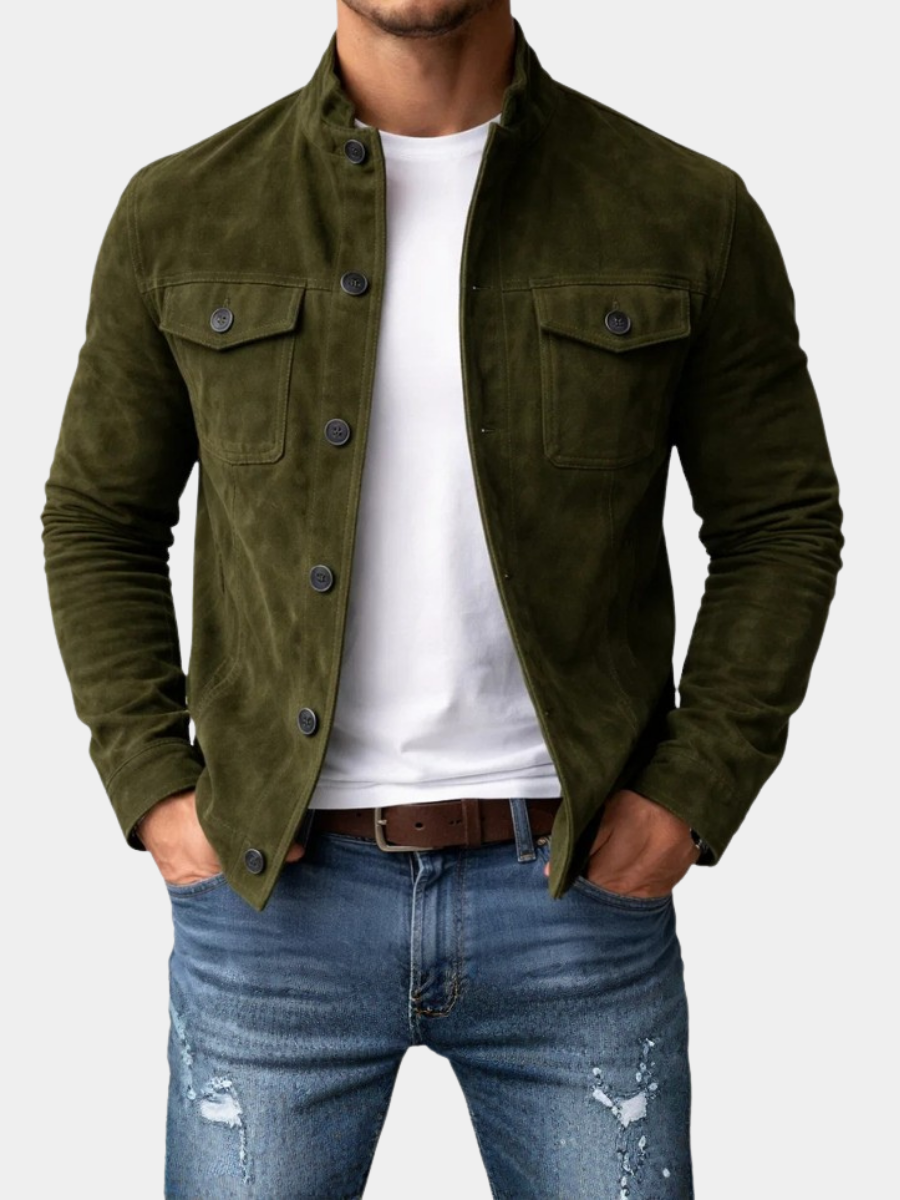 Men's Military Overshirt Flap Pockets Relaxed Fit Button-Up Casual Everyday