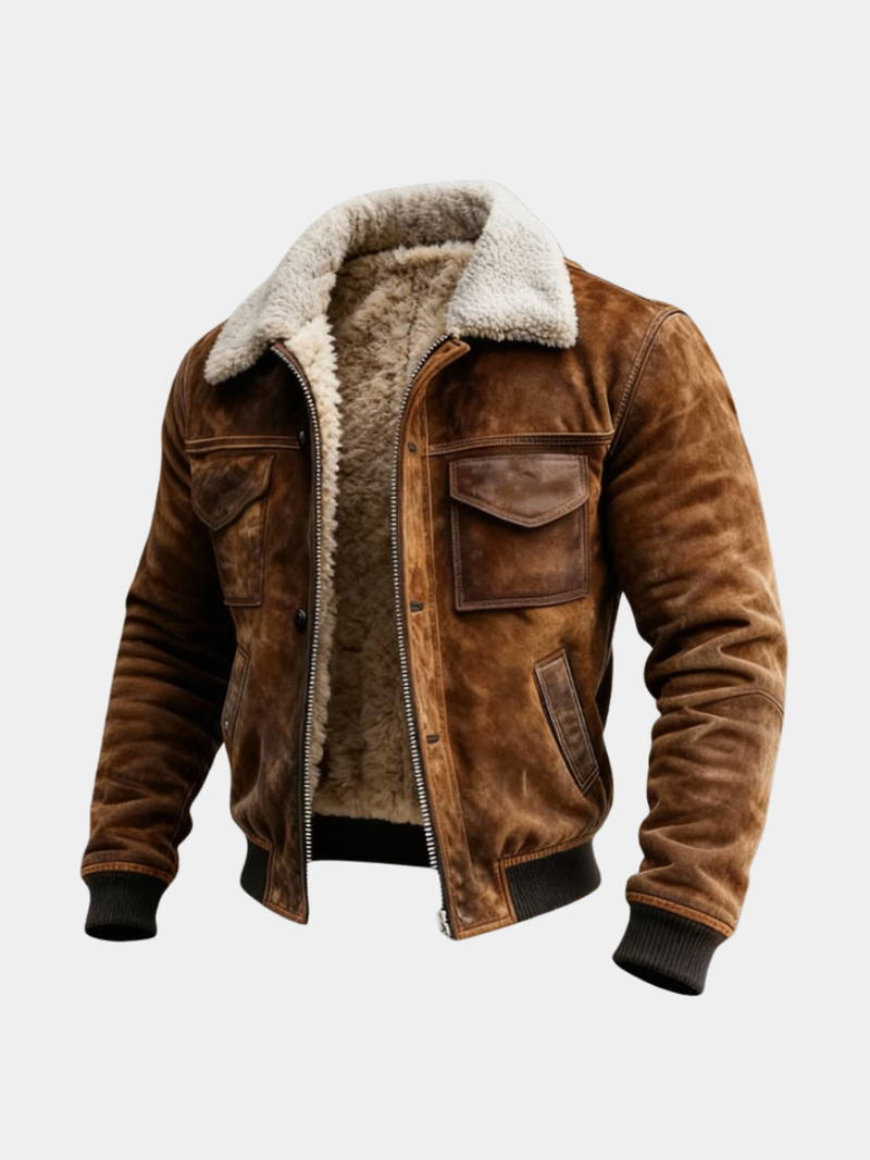 Men's Insulated Jacket Full-Zip Hooded Relaxed Fit Outdoor Casual