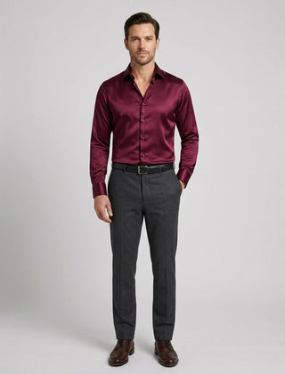 Men's Classic Shirt Button-Up Collared Casual Smart-Casual Office Everyday Relaxed Fit Versatile Long-Sleeve Ashford - Front [Lystr 6a7b67483baee8929018d0f5:front]