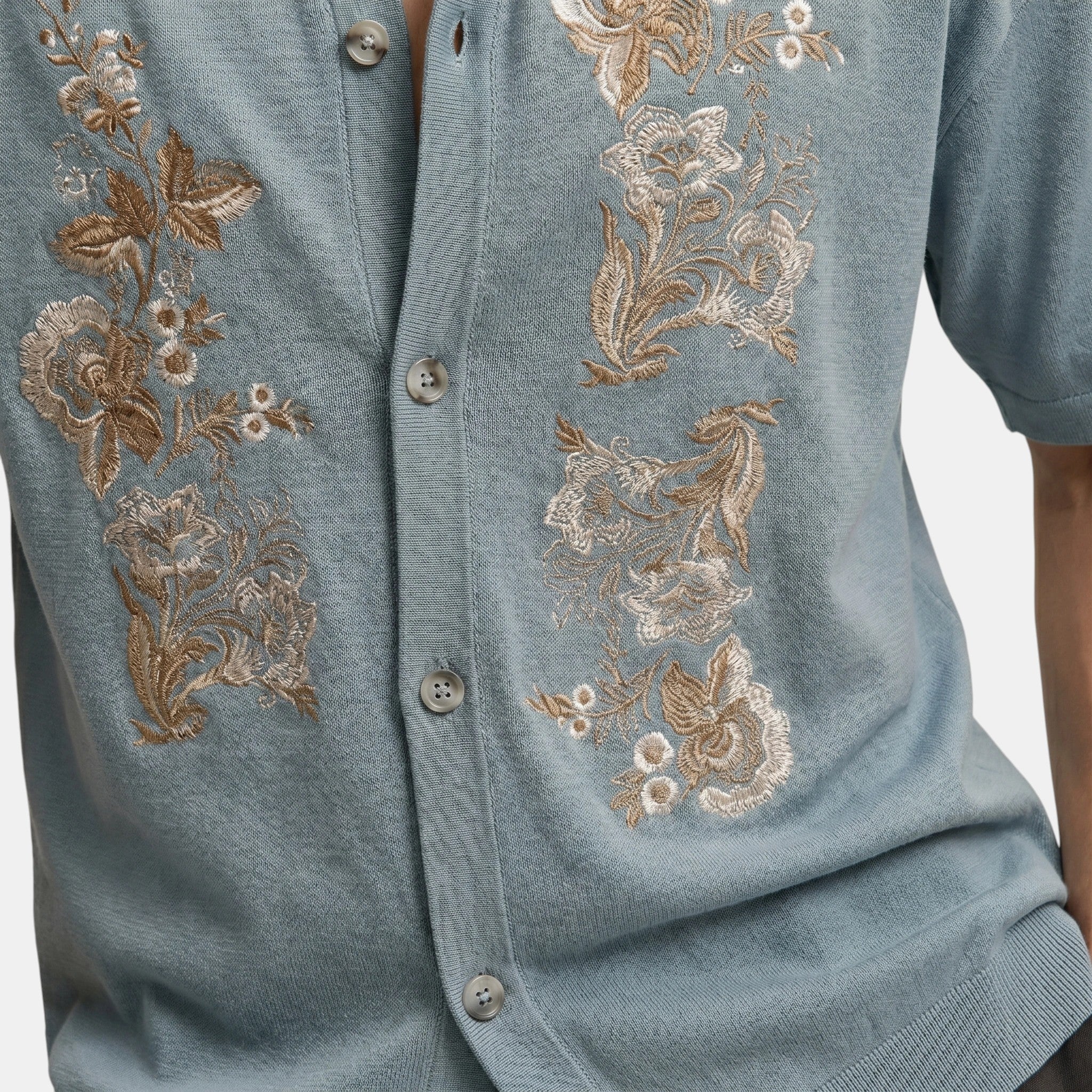 Men's Knit Polo Cardigan