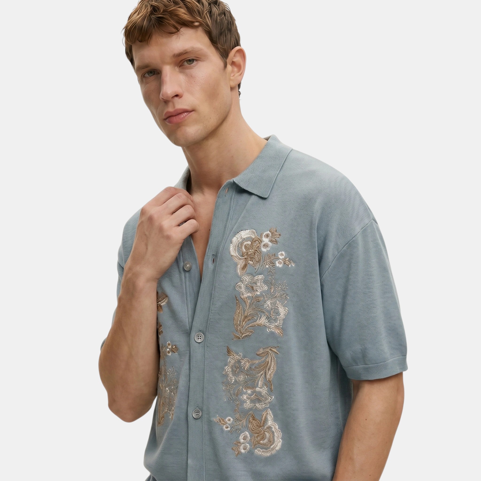 Men's Knit Polo Cardigan