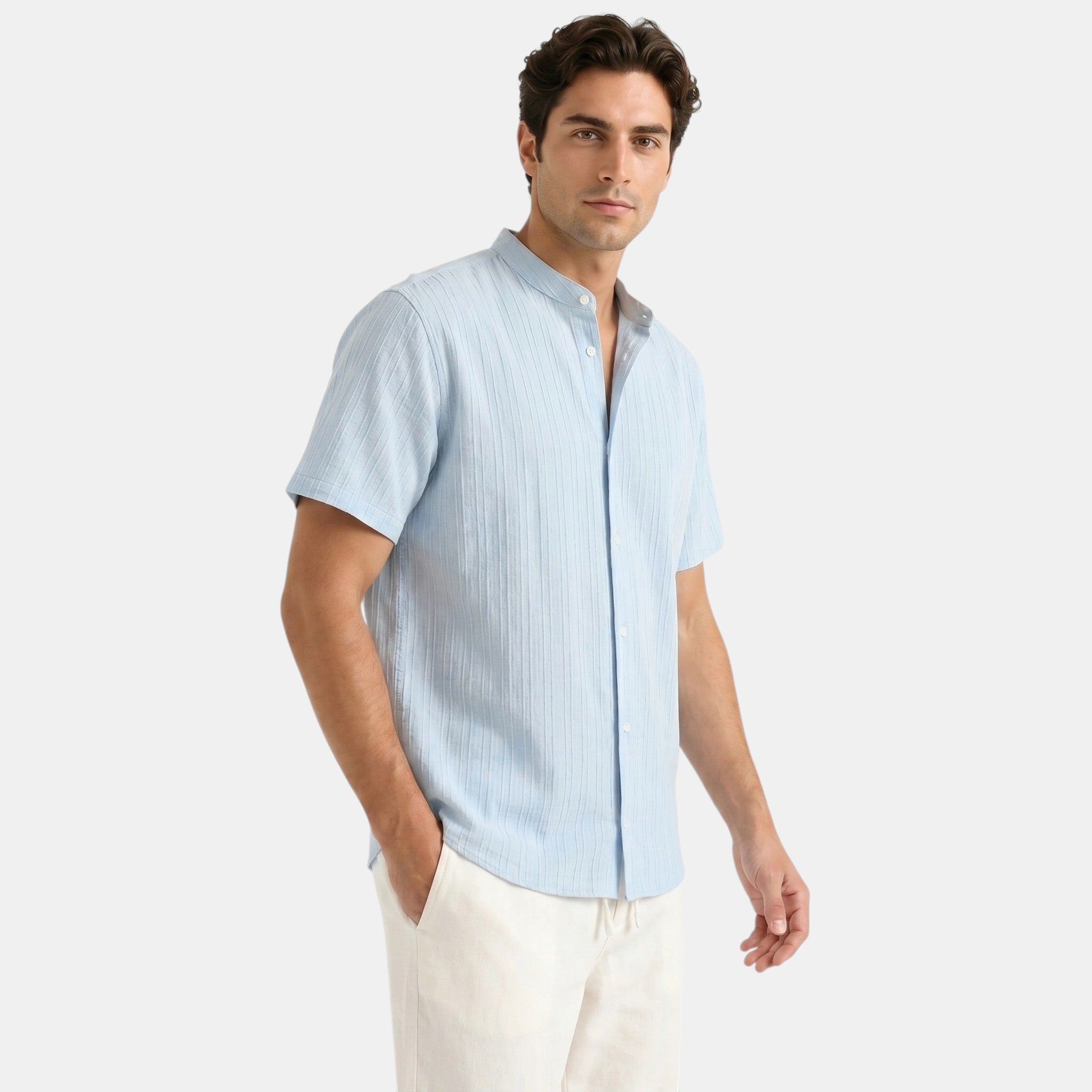 Men's Collar Shirt and Trousers Set