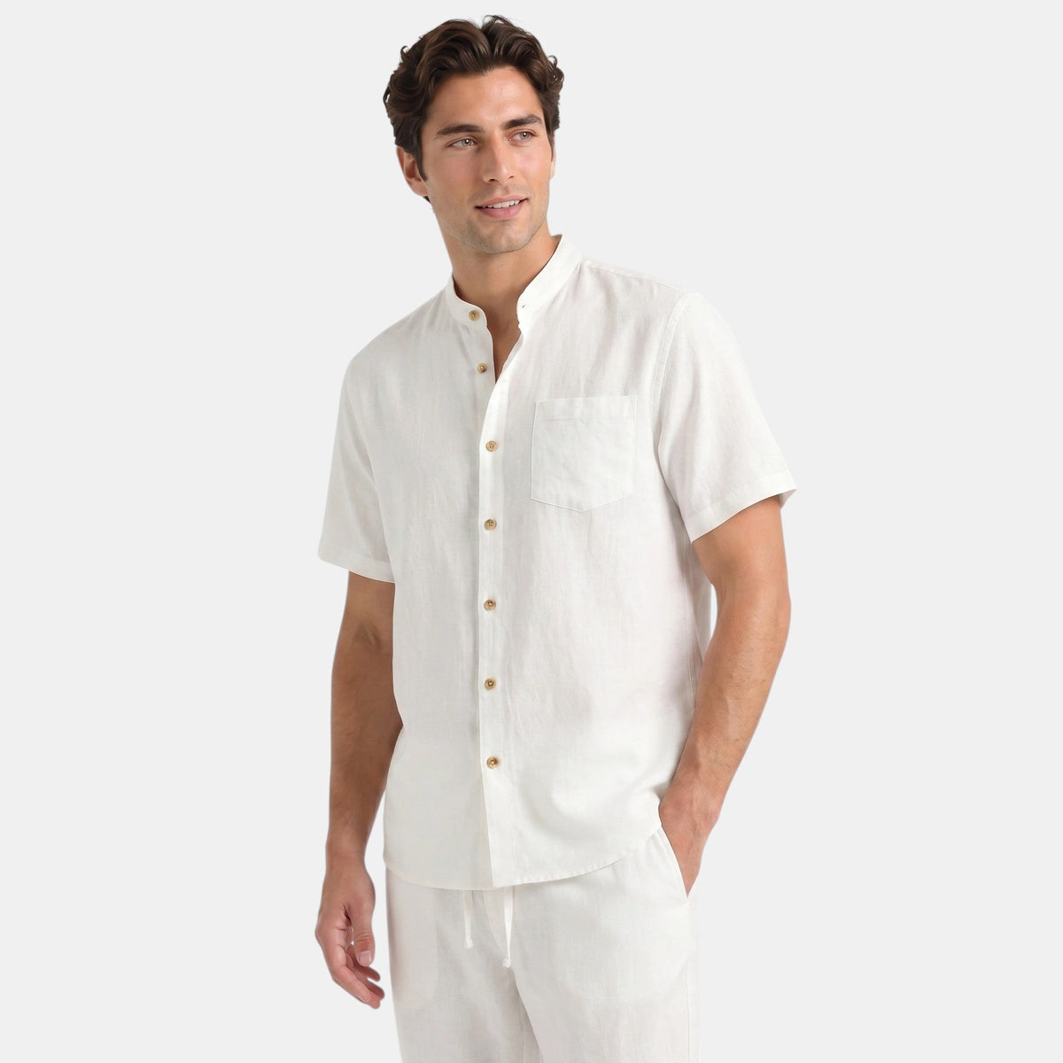Men's Shirt & Trousers Set Two-Piece Collared Matching Casual Smart-Casual Holiday Everyday Outfit Gabriel