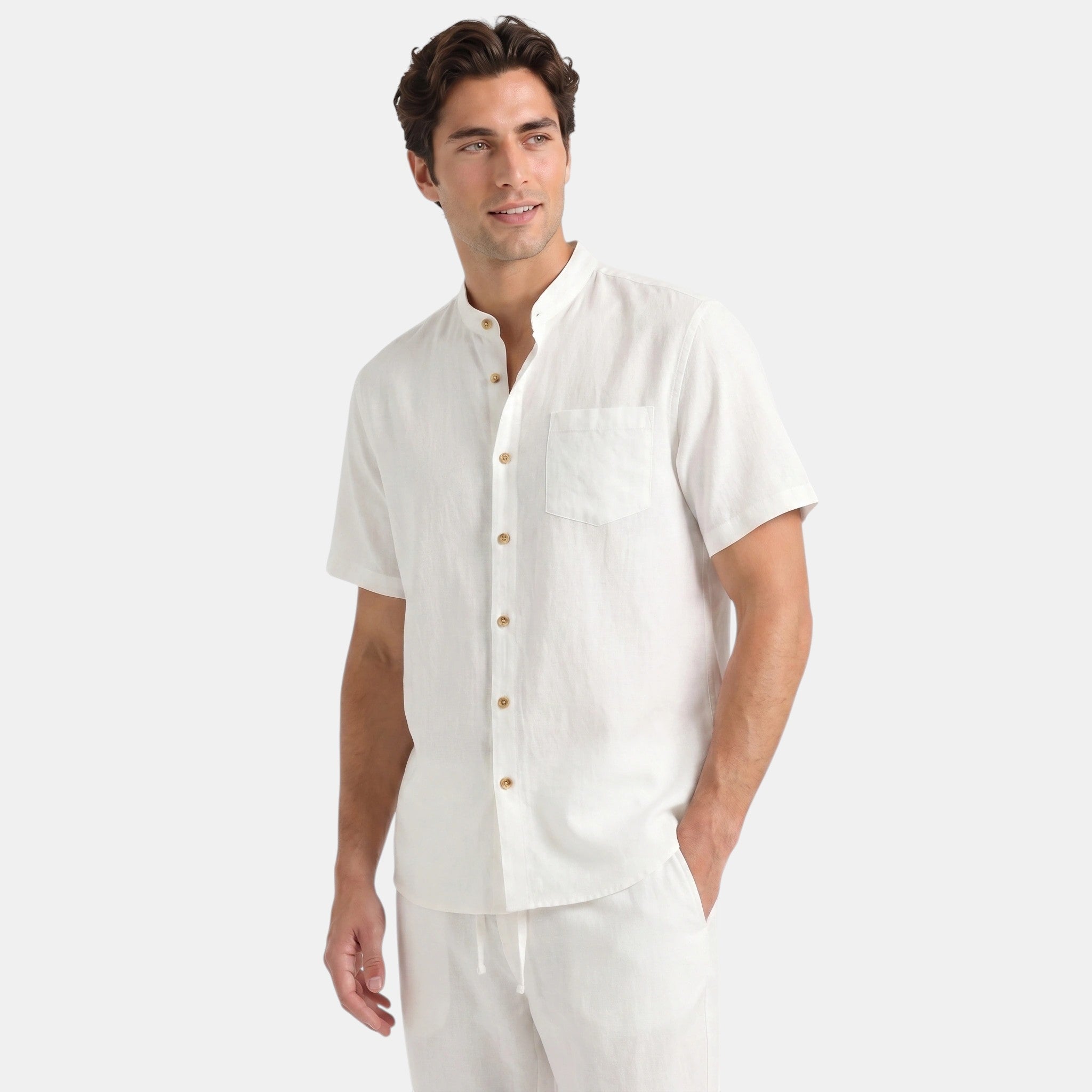 Men's Collar Shirt and Trousers Set