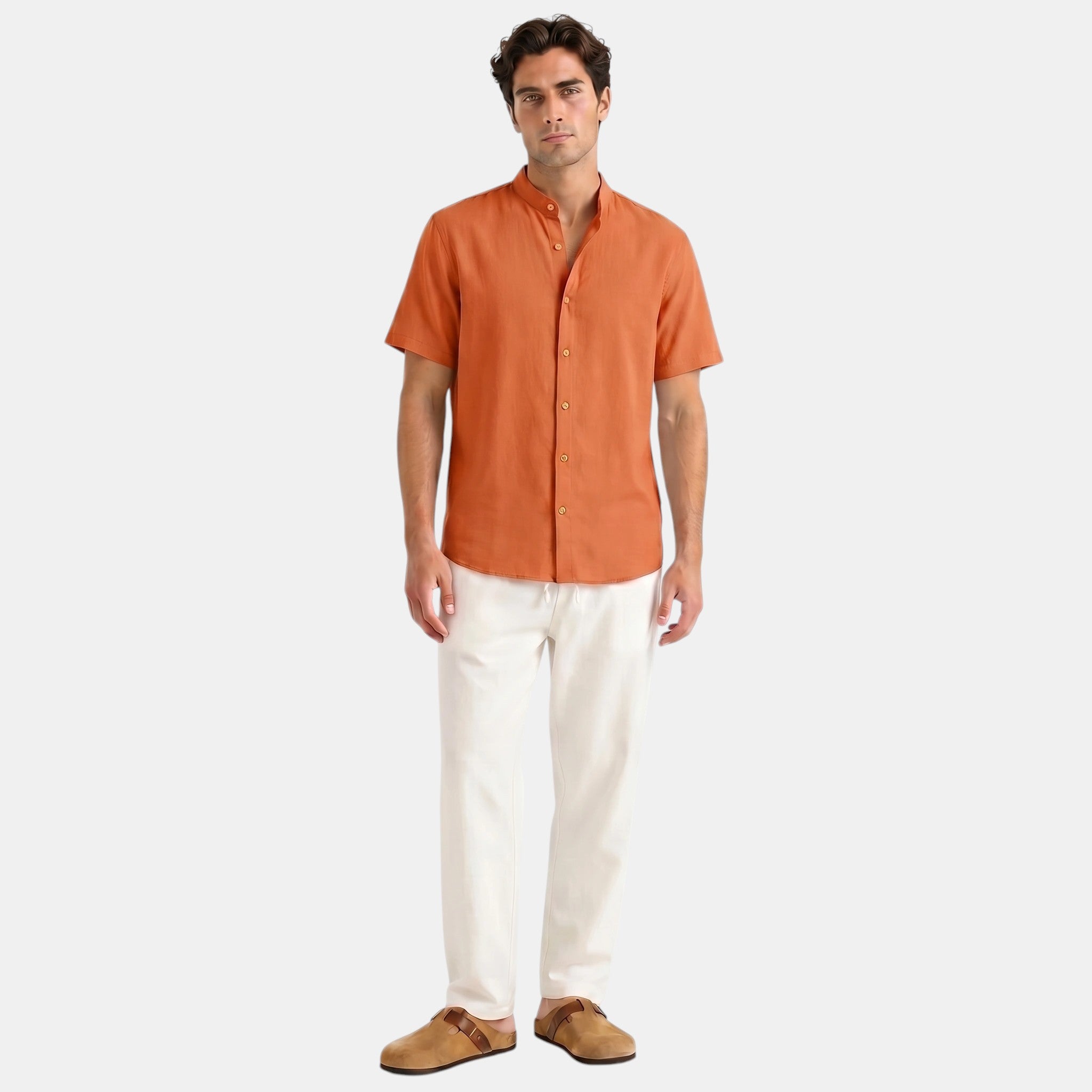 Men's Collar Shirt and Trousers Set
