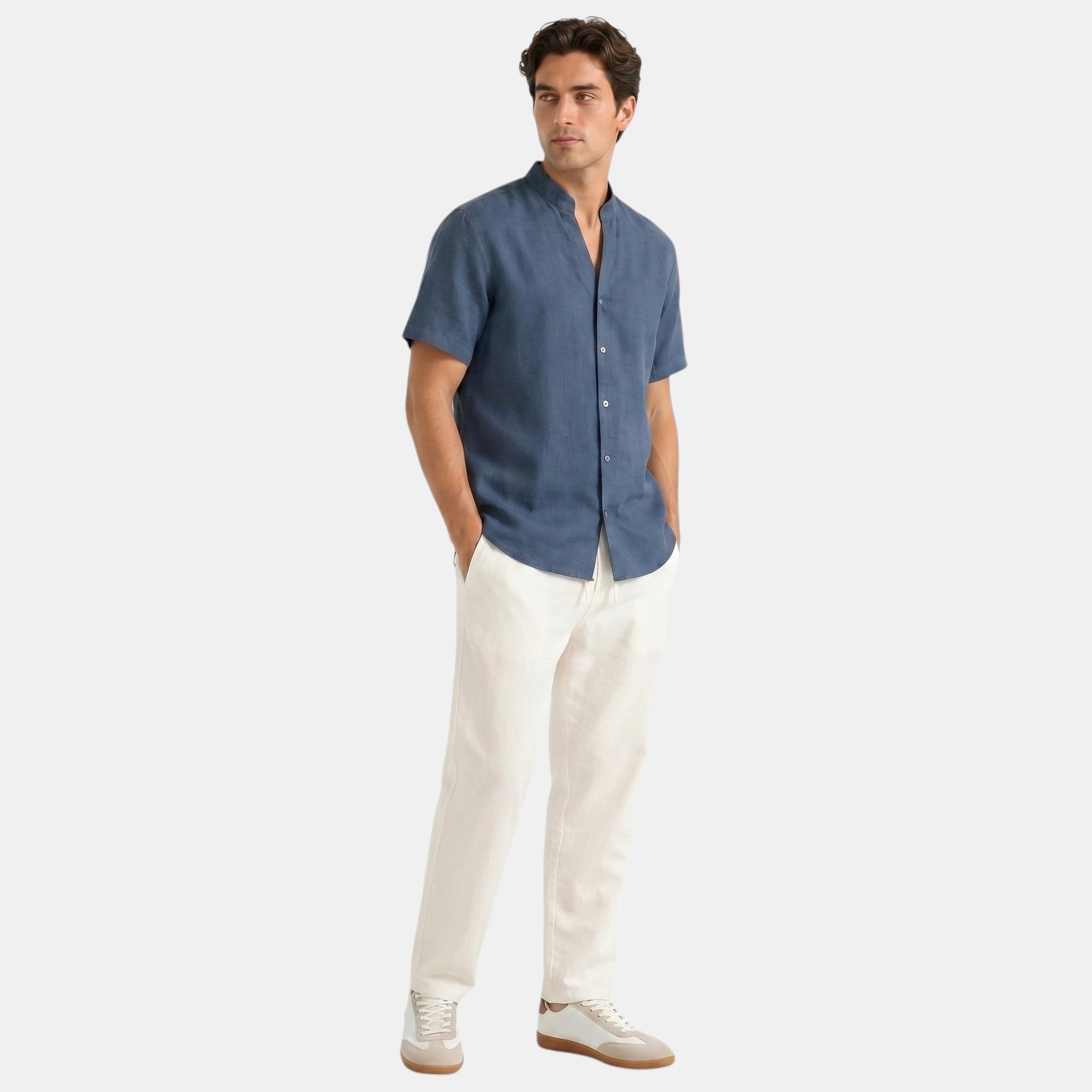 Men's Collar Shirt and Trousers Set