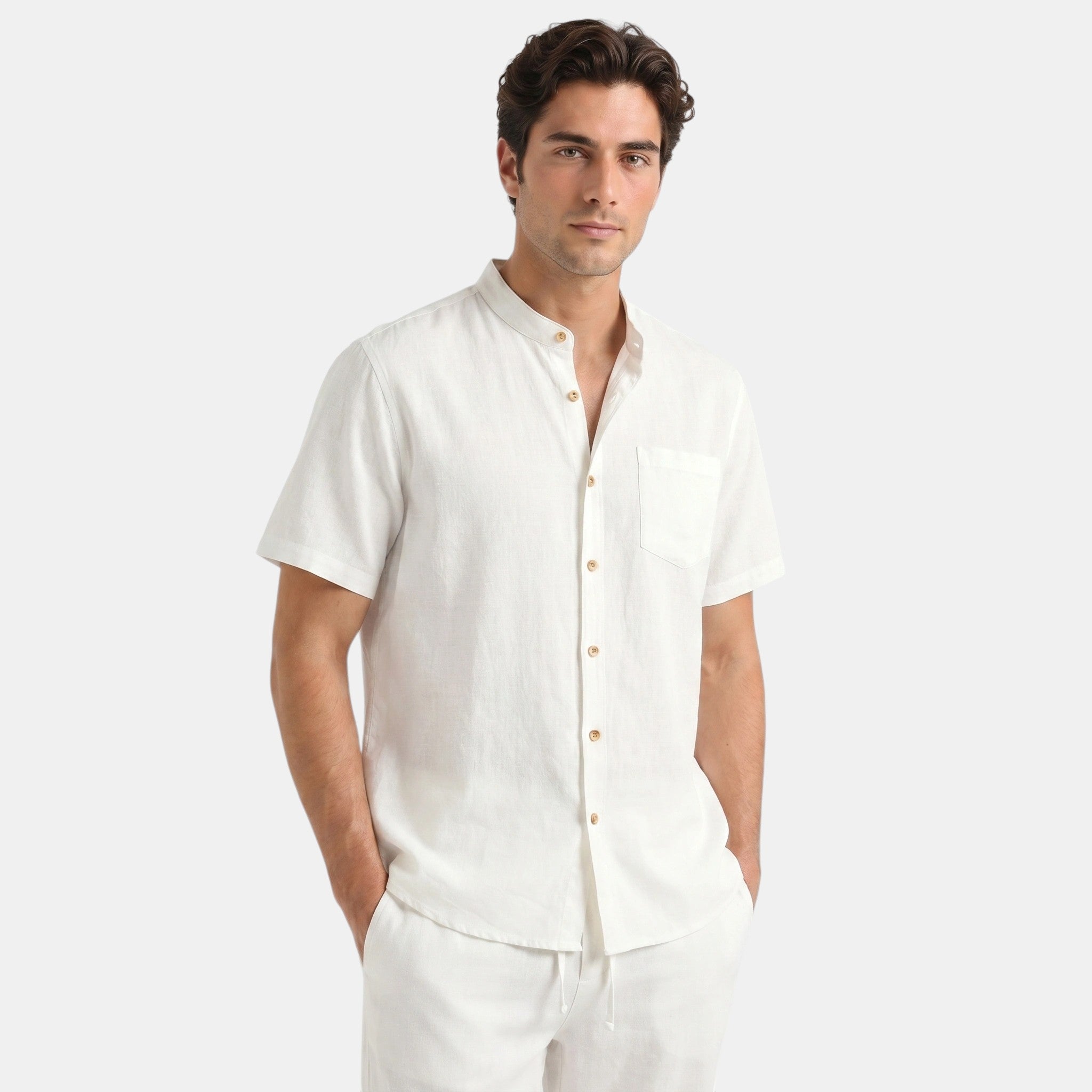 Men's Collar Shirt and Trousers Set