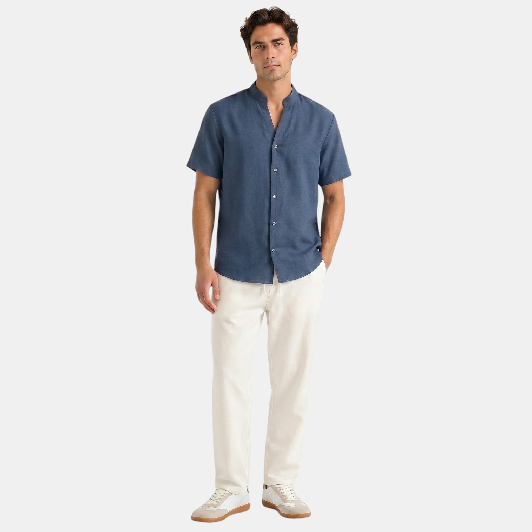 Men's Collar Shirt and Trousers Set
