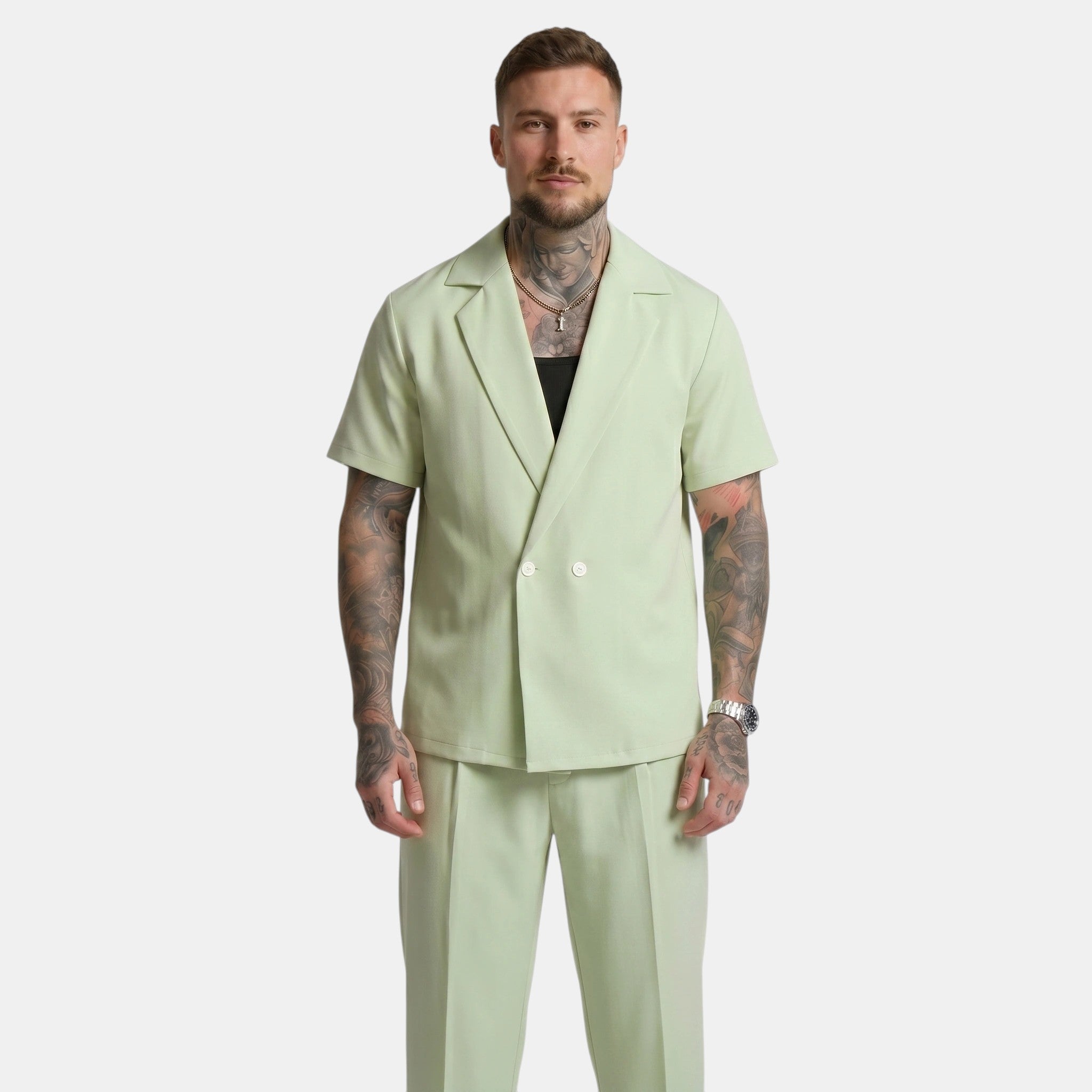 Men's Short Sleeve Shirt and Trousers Set