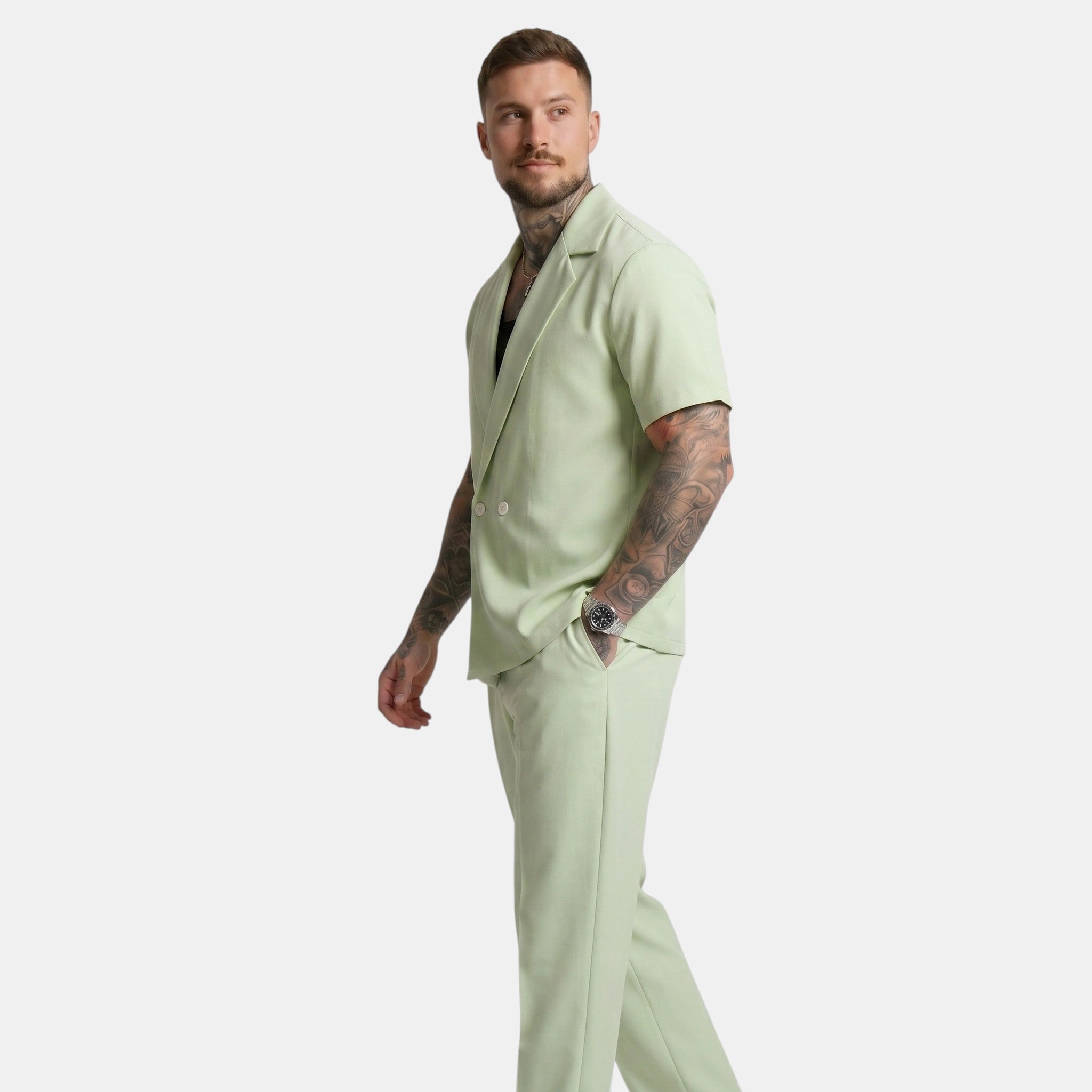 Men's Short Sleeve Shirt and Trousers Set