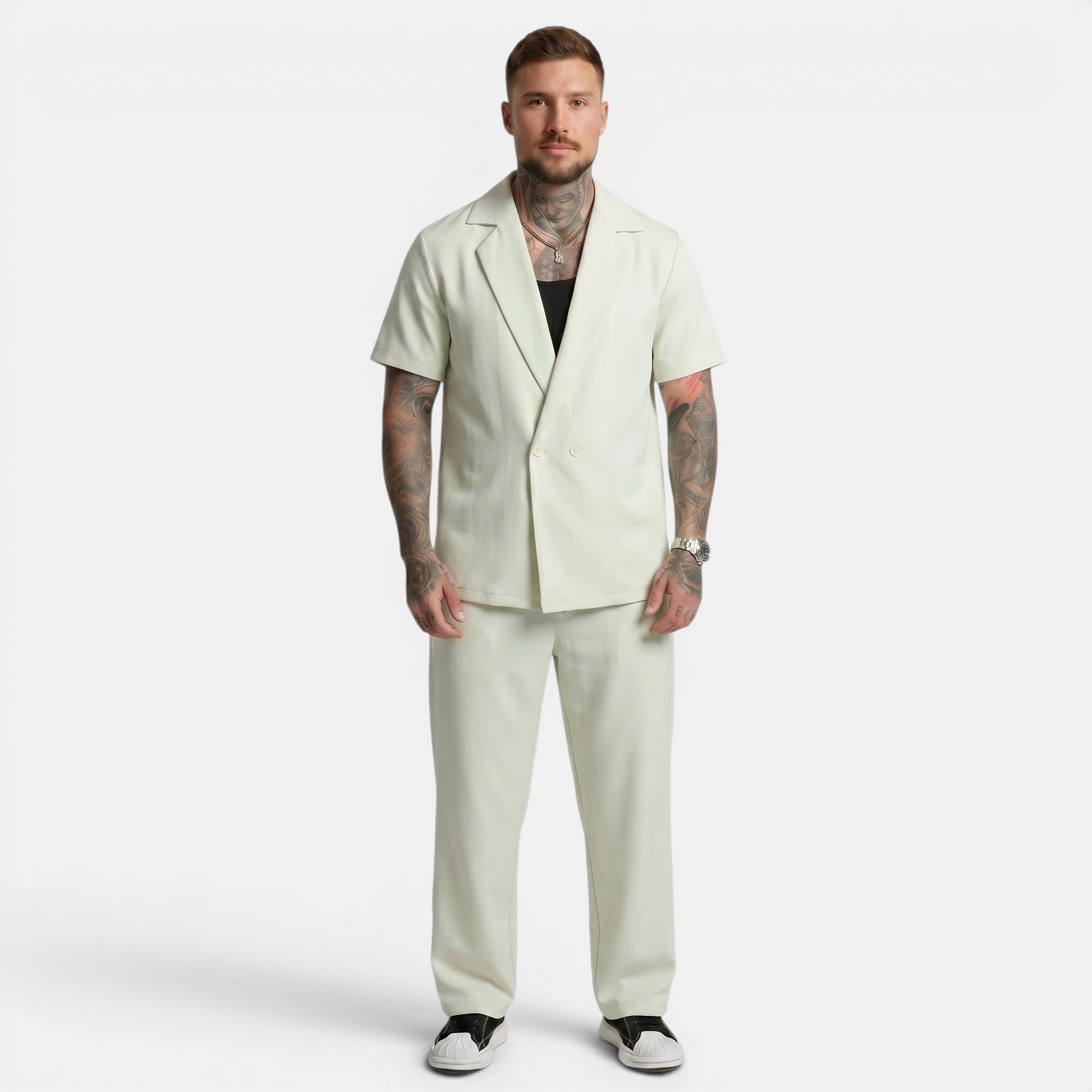 Men's Short Sleeve Shirt and Trousers Set