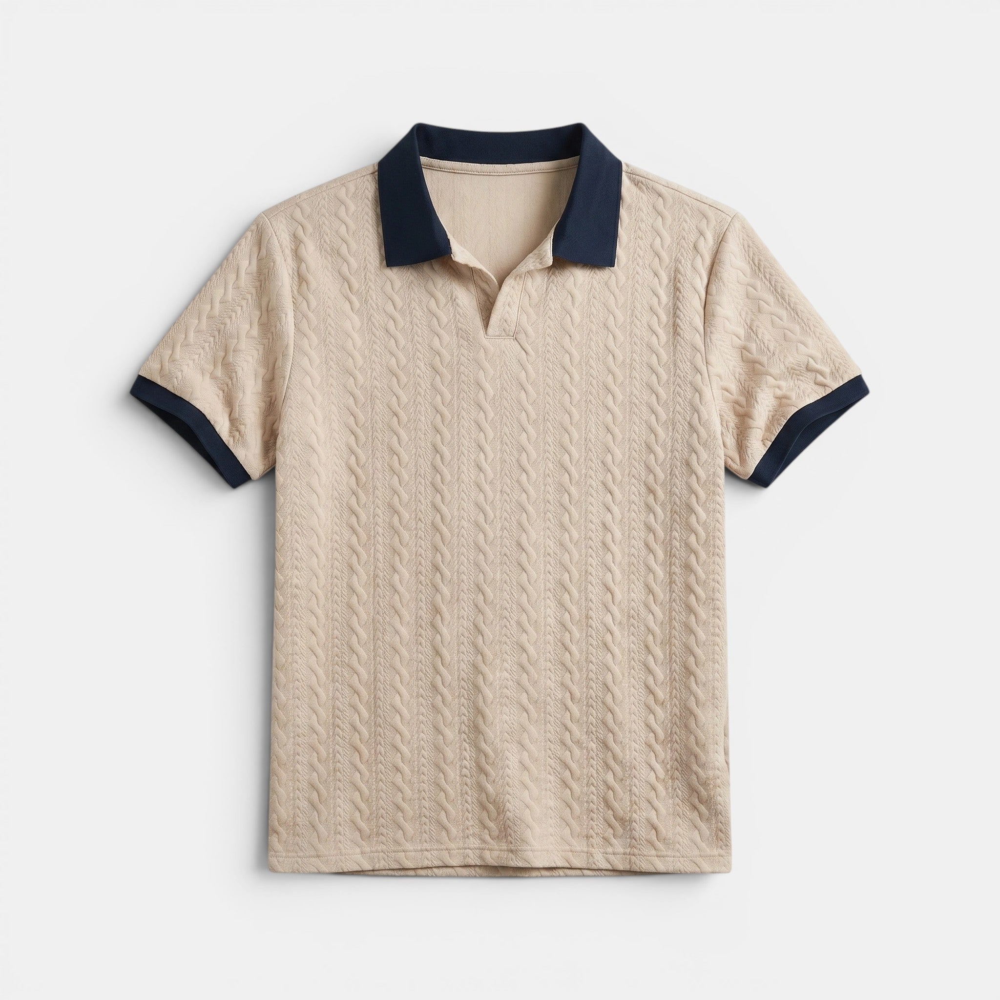 Men's Short Sleeve V Neck Polo Shirt Regular Fit