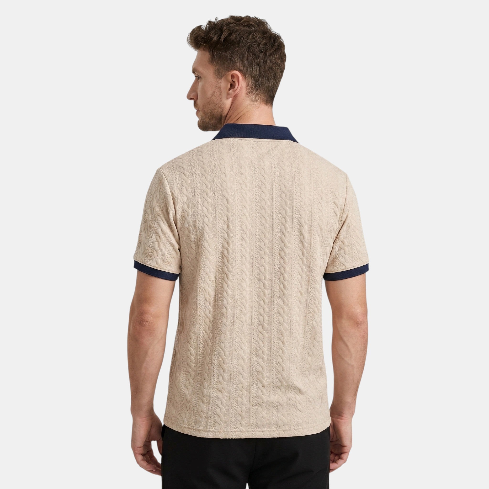 Men's Short Sleeve V Neck Polo Shirt Regular Fit