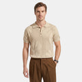 Men's Striped Knit Polo Shirt