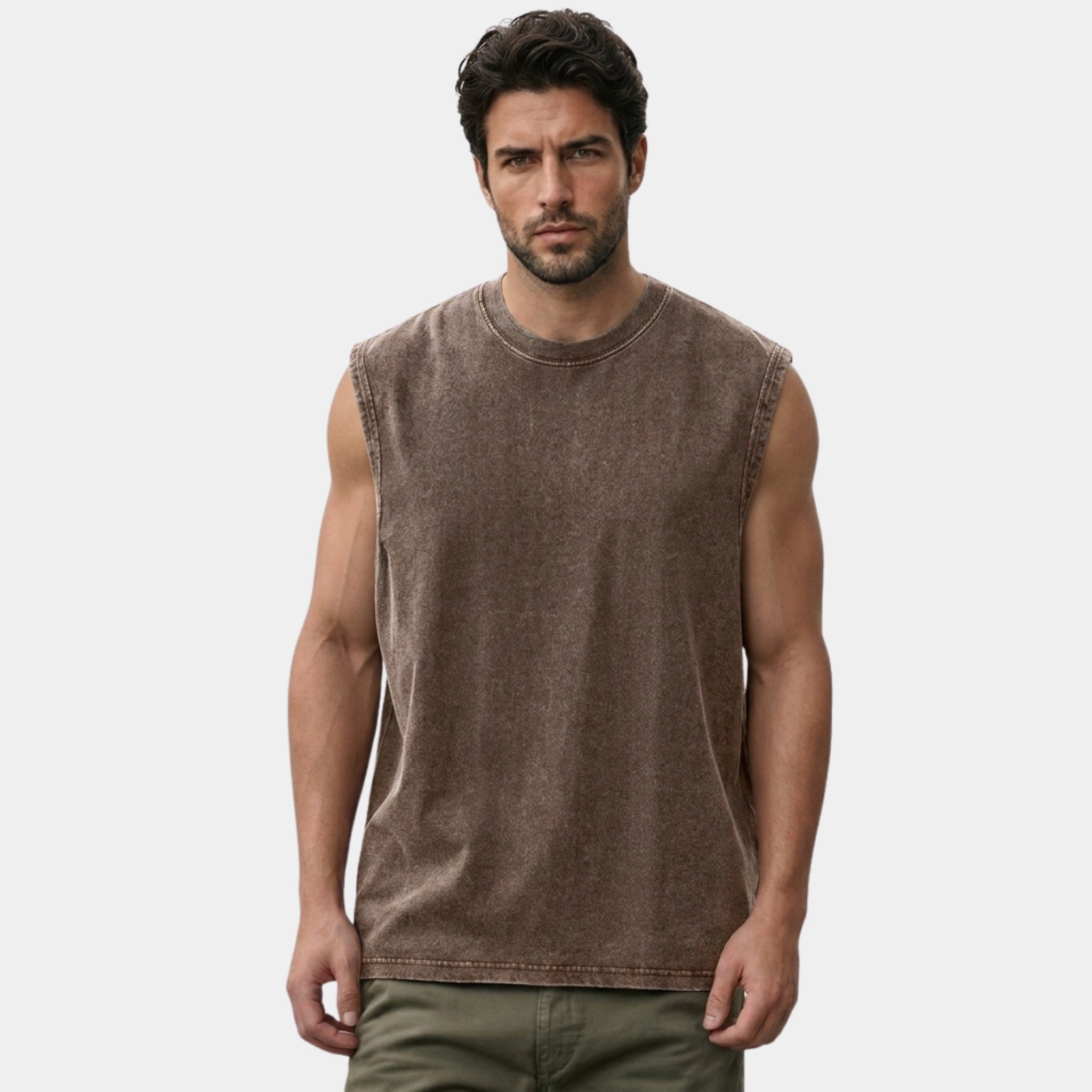 Men's Washed Tank Top Loose Fit