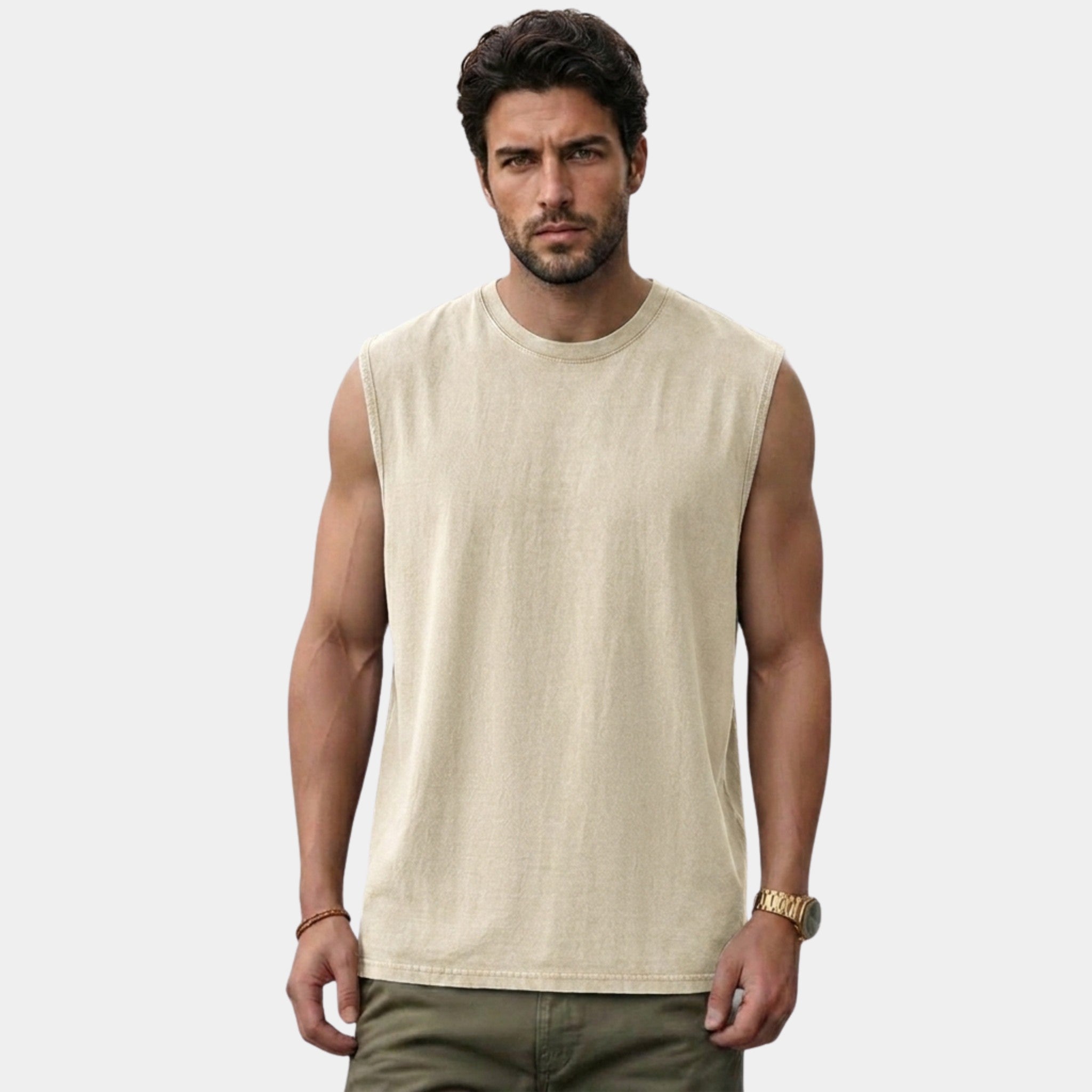 Men's Washed Tank Top Loose Fit