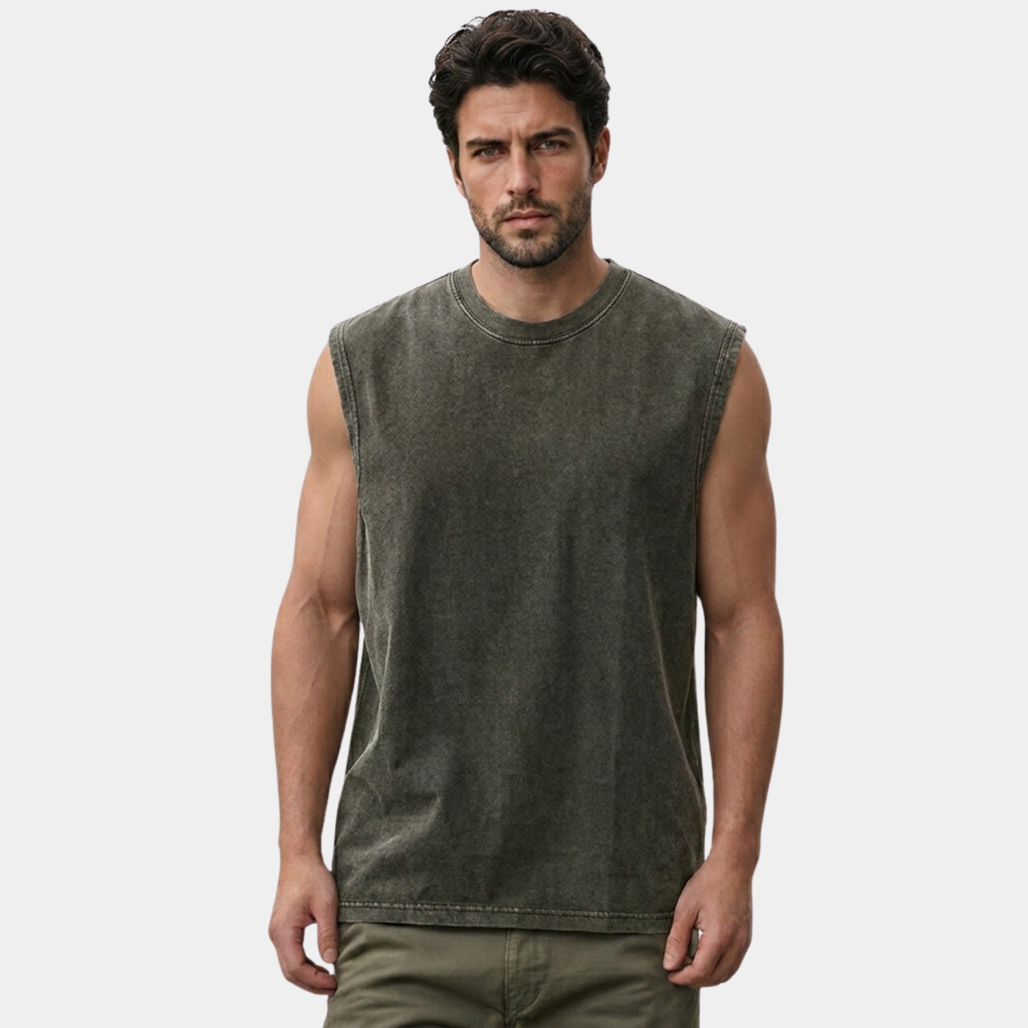 Men's Washed Tank Top Loose Fit