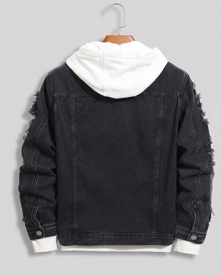 Men’s Distressed Denim Trucker Jacket