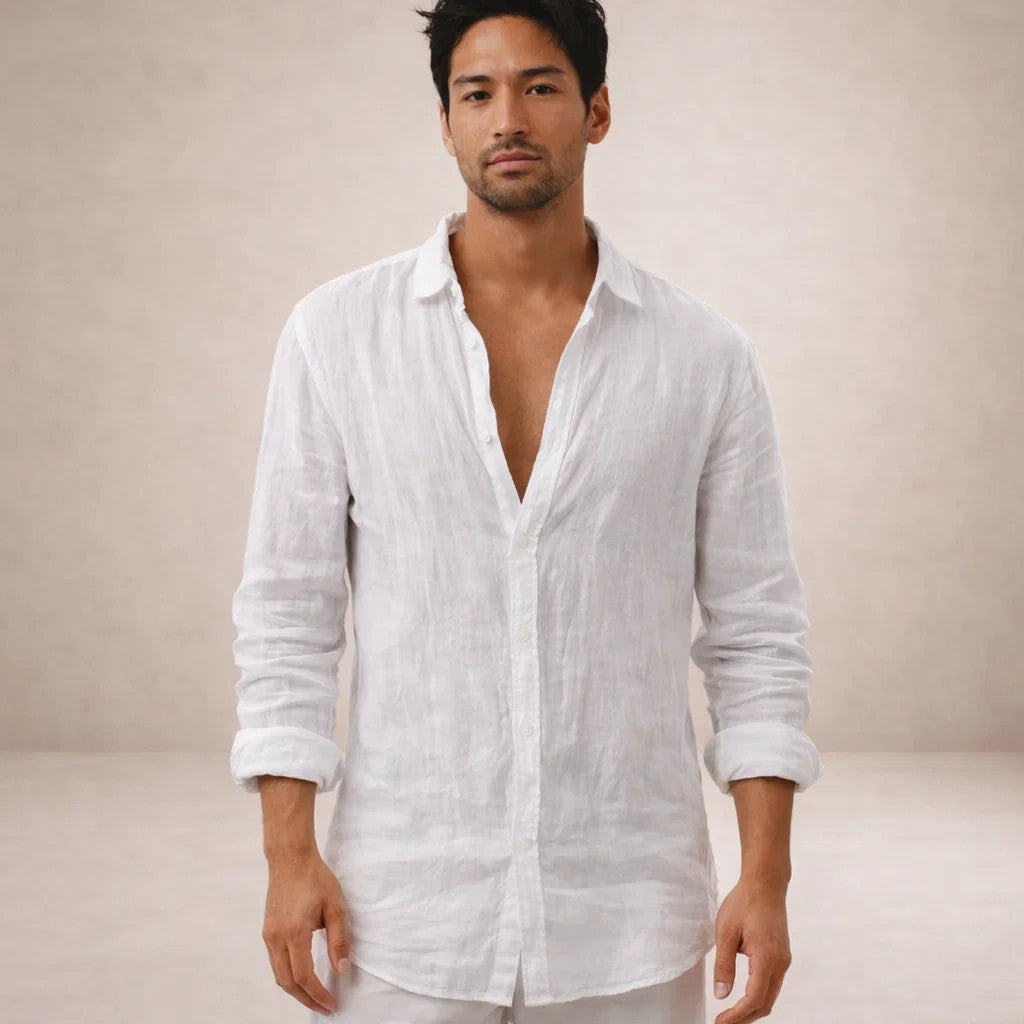 Men's Casual Open Collar Shirt | Long Sleeve