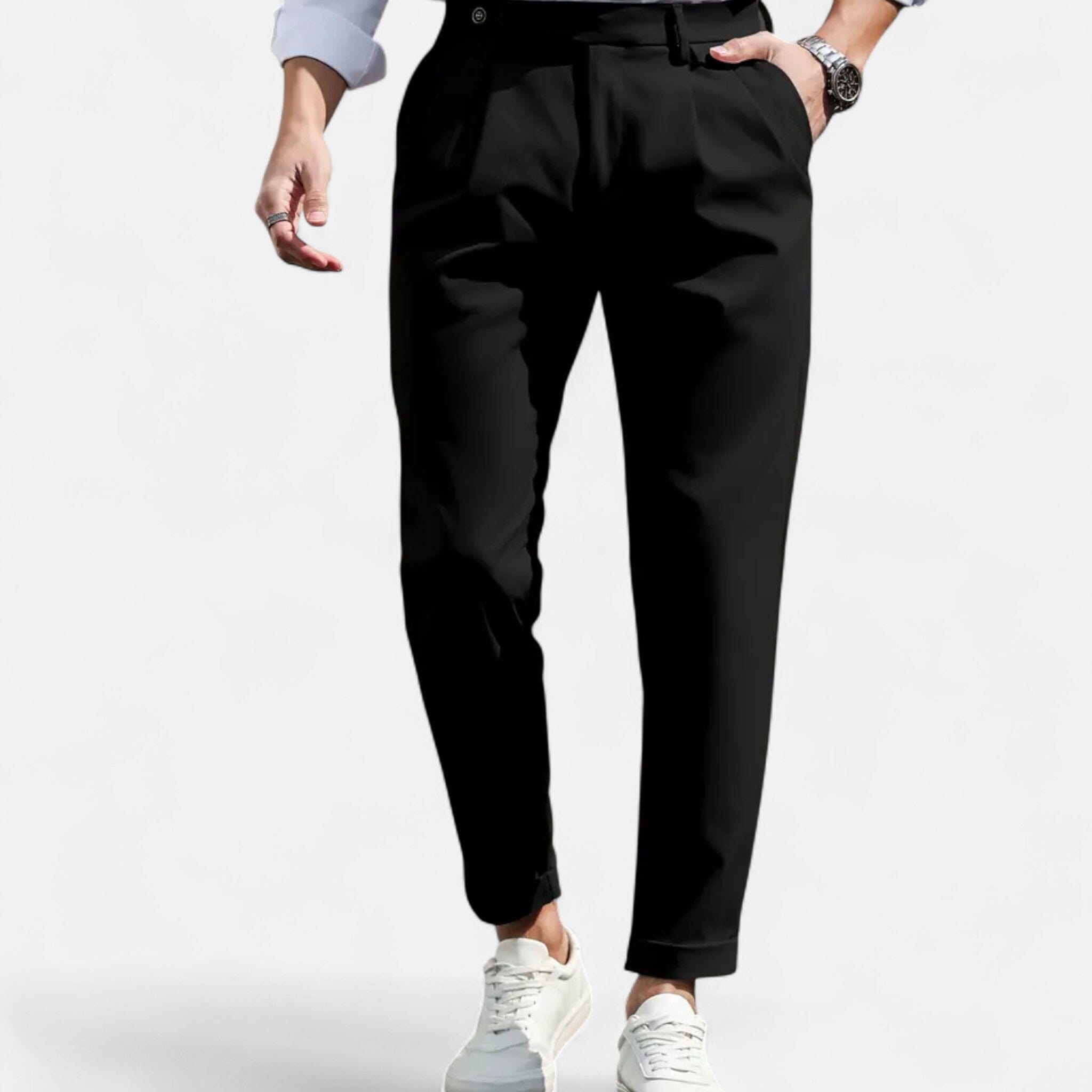 Men's Tailored Pleated Trousers | Slim-Fit