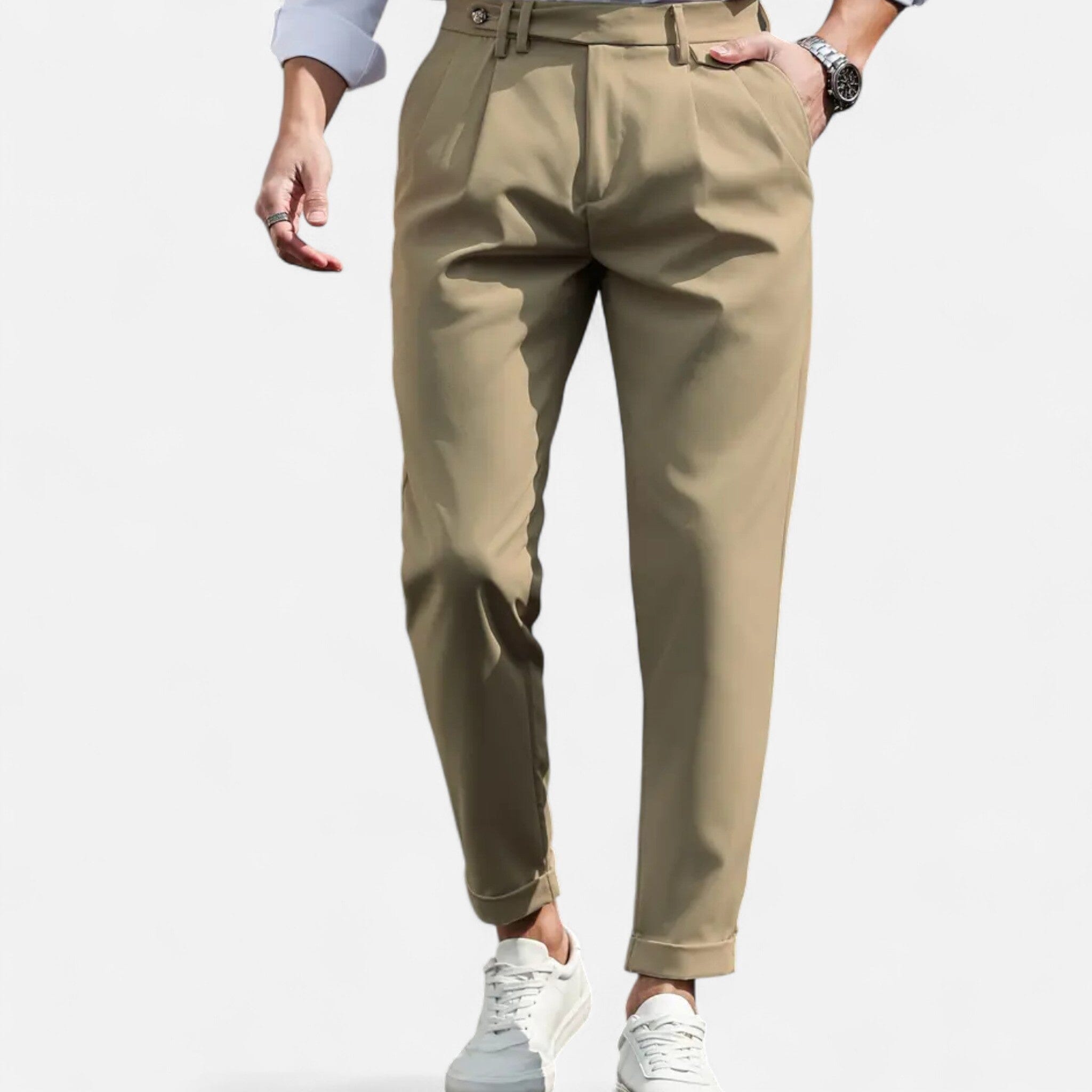 Men's Tailored Pleated Trousers | Slim-Fit