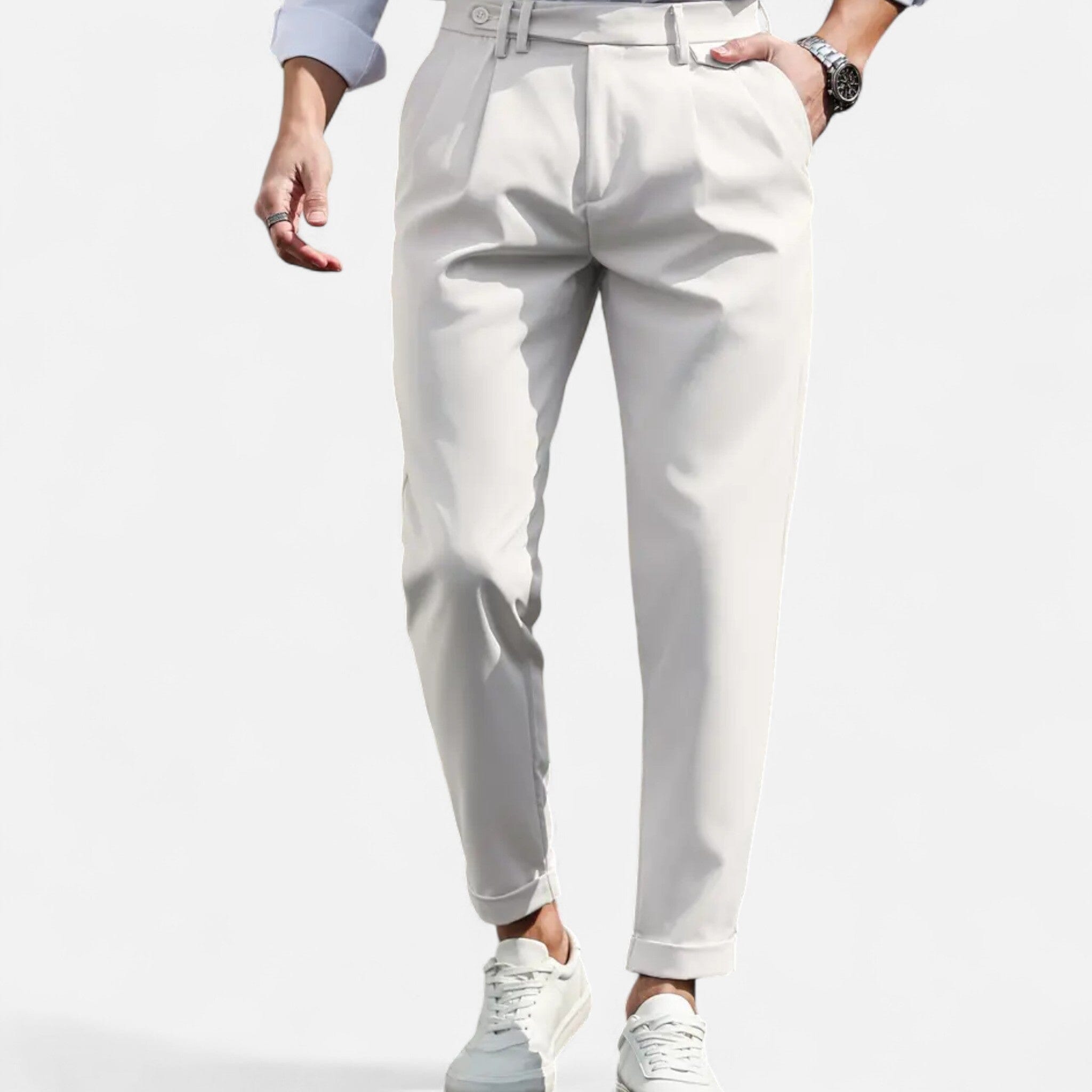 Men's Tailored Pleated Trousers | Slim-Fit