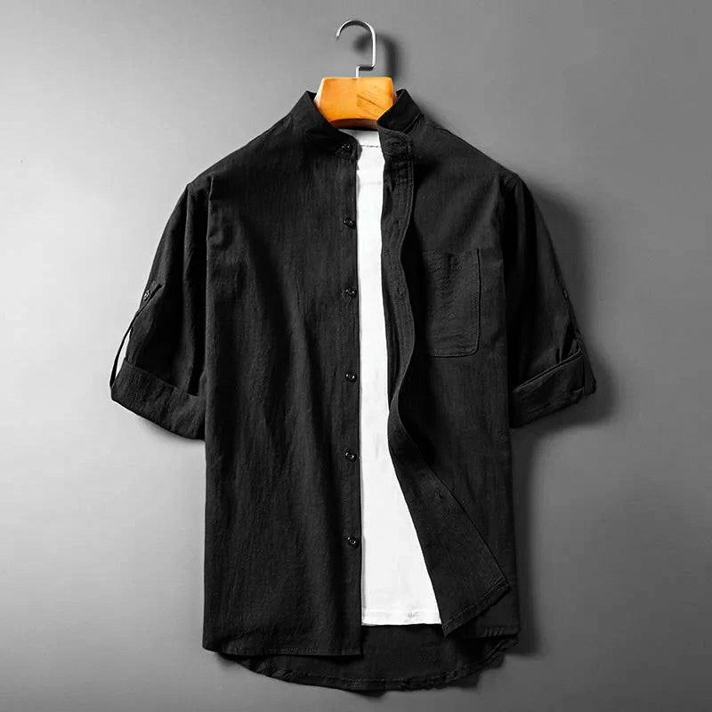 Men’s Rolled Linen Short Sleeve Shirt