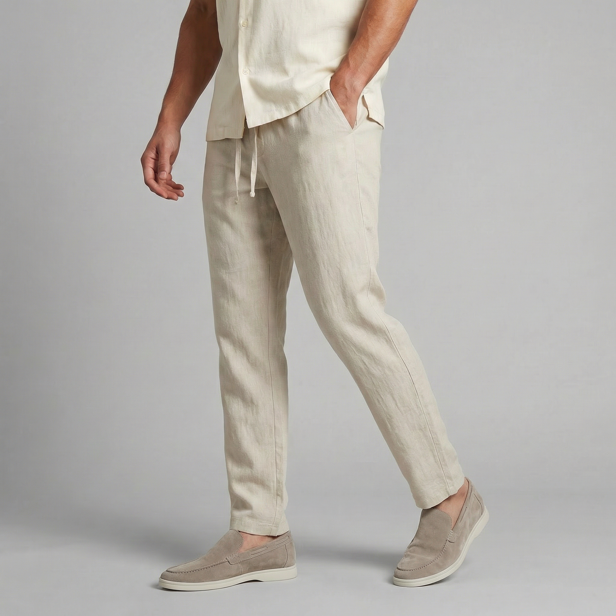 Men's Wide Summer Trousers Relaxed Fit Casual Everyday Comfort