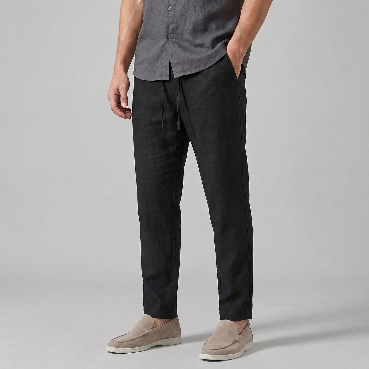 Men's Wide Summer Trousers Relaxed Fit Casual Everyday Comfort