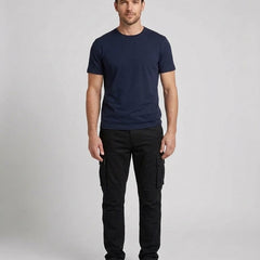 Men's Cargo Trousers Relaxed Fit Utility Pockets Versatile Casual Wear - Front [Lystr 6acf236af7684a70ba433ab2:front]
