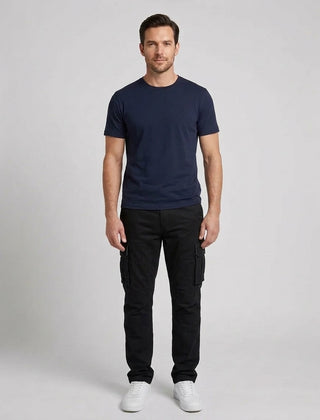 Men's Cargo Trousers Relaxed Fit Utility Pockets Versatile Casual Wear - Front [Lystr 6acf236af7684a70ba433ab2:front]