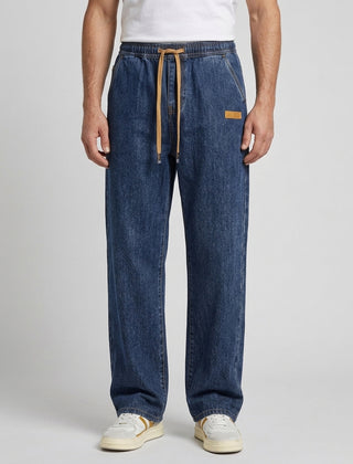 Men's Casual Drawstring Jeans Relaxed Fit Versatile Everyday Style - Front [Lystr 6acf247ff7684a70ba433ab6:front]