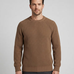 Men's Casual Knit Raglan Sleeve Pullover Relaxed Fit Everyday Style - Front [Lystr 6acf3da5500fe86b88d98514:front]