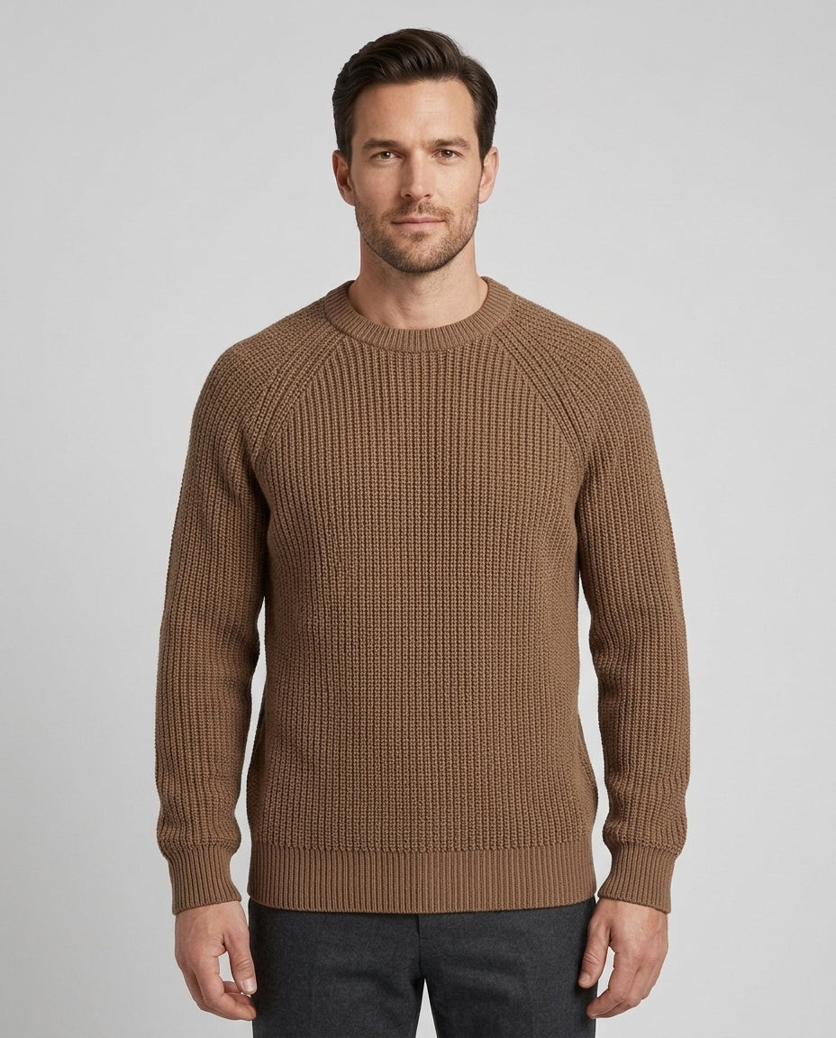 Men's Casual Knit Raglan Sleeve Pullover Relaxed Fit Everyday Style - Front [Lystr 6acf3da5500fe86b88d98514:front]