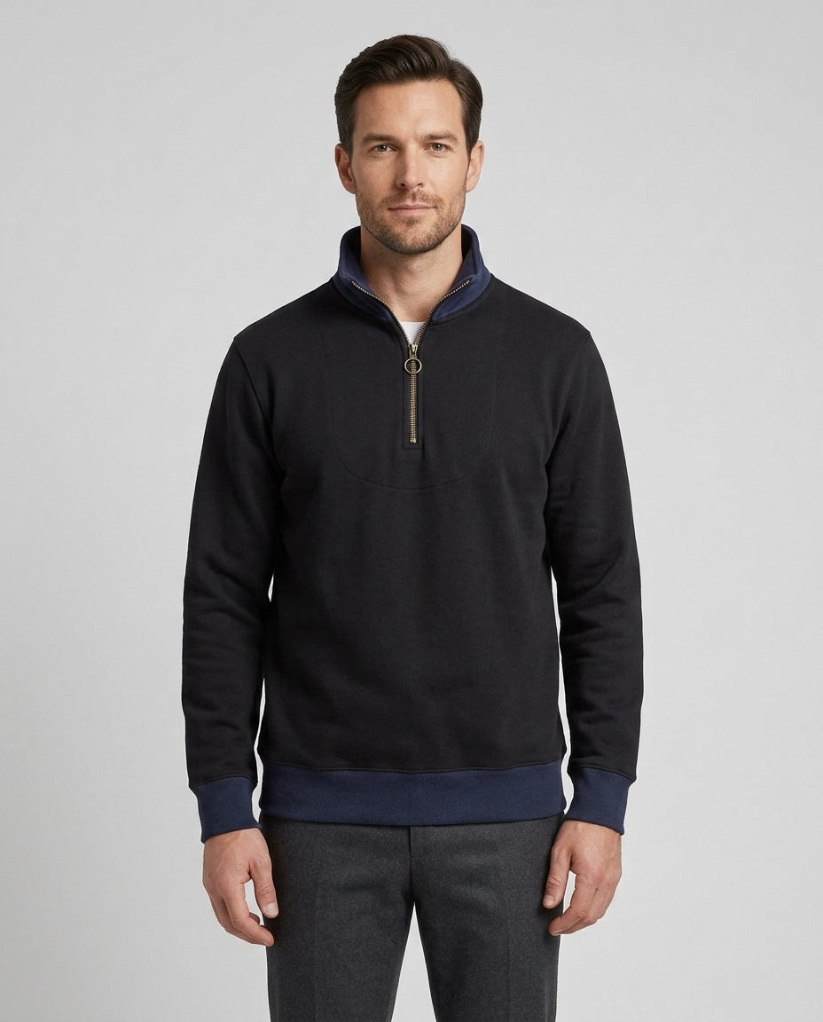 Men's Pullover Half-Zip Sweatshirt Relaxed Fit Long Sleeve Casual Everyday - Front [Lystr 6acf4d2548022579afaceda0:front]