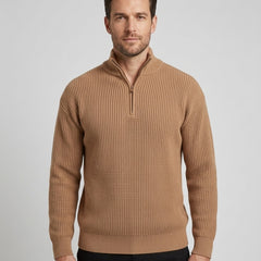 Men's Heavy Rib Knit Sweater Relaxed Fit Long Sleeve Crew Neck Casual Wear - Front [Lystr 6acf4d6c48022579afaceda2:front]