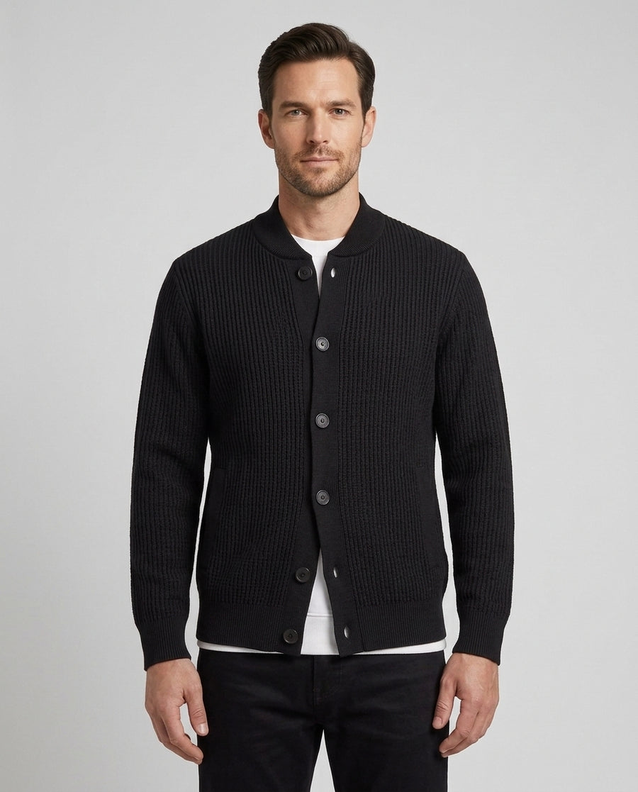 Men's Layered Soft Knit Cardigan Open Front Long Sleeve Casual Everyday - Front [Lystr 6acf4de148022579afaceda4:front]