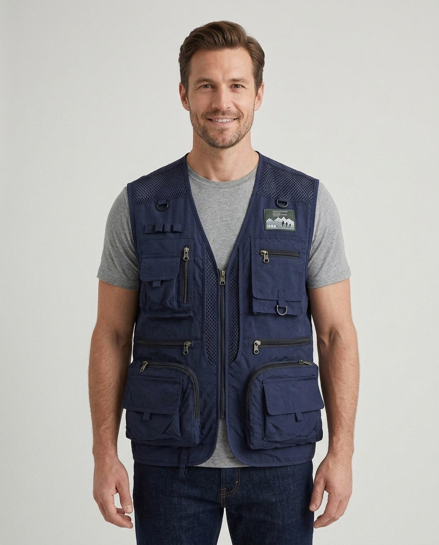 Men's Outdoor Hiking Jacket Multi-Pocket Versatile Casual - Front [Lystr 6acf5b0446afd23923e8fdf7:front]