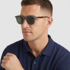 Men's Round Sunglasses Polarized Tinted Lens Retro Fashion Casual Beach Holiday Everyday Driving - Gray Front [Lystr 6acf705246afd23923e8fe0b:gray:front]