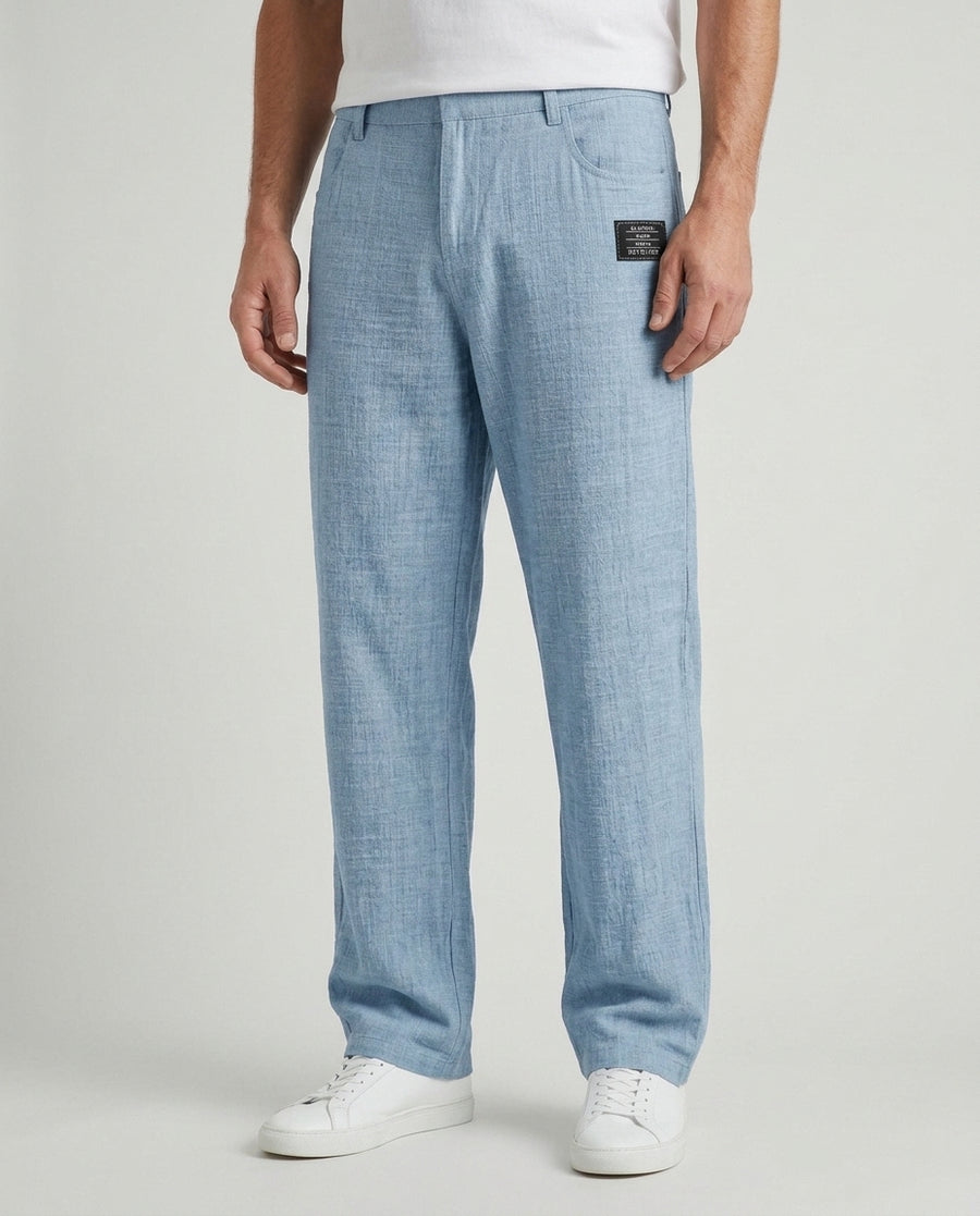 Men's Wide Leg Trousers Relaxed Fit Casual Stylish Everyday Wear - Front [Lystr 6ad08ff3540fbbcd551783a9:front]