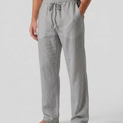 Men's Relaxed Trousers Loose Fit Drawstring Elastic Waist Casual Everyday Smart-Casual Tapered Lounge Comfort Fielding - Gray Front [Lystr 6ad0b327b44a5b5d01162585:gray:front]