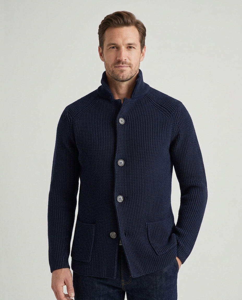 Men's Elegant Vintage Cardigan Long Sleeve Open Front Classic Stylish - Front [Lystr 6ad89b0212cc3a36a9cfcd43:front]